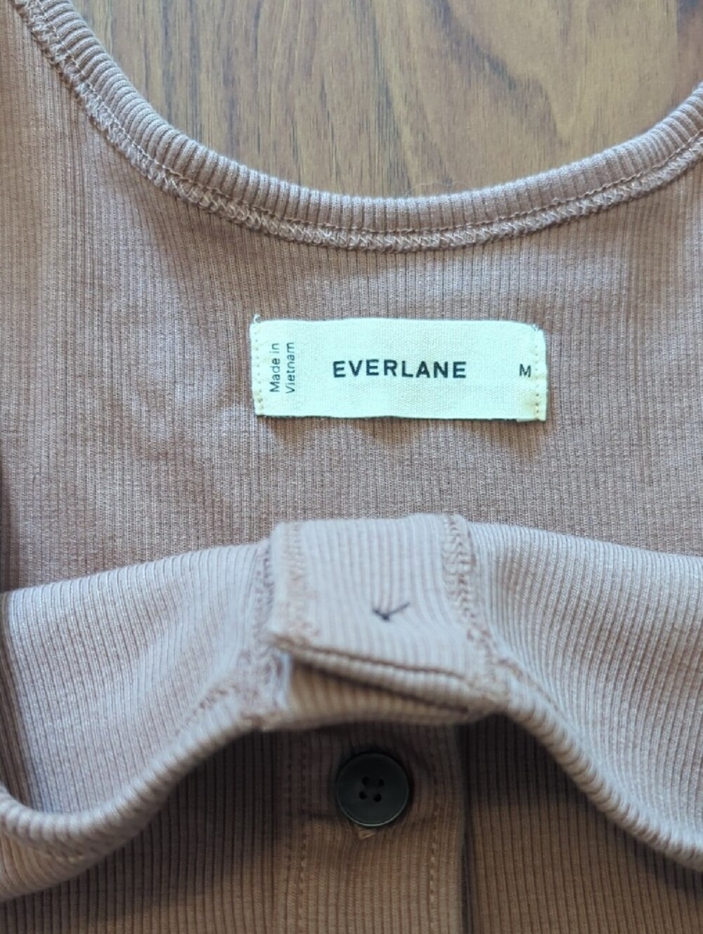 Ribbed Henley Tank Top, Medium - Picture 2 of 6